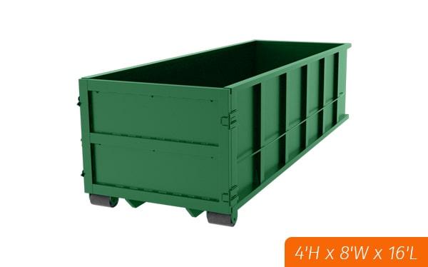 the rental period for fifteen-yard dumpsters varies, but typically ranges from one to seven days